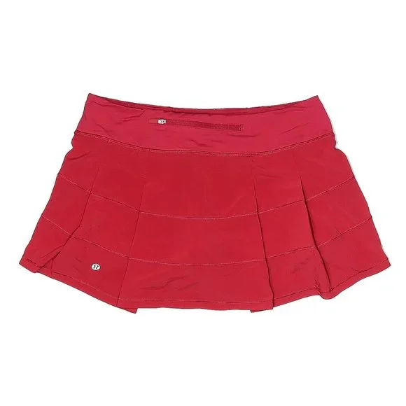 SOLD Lululemon Pace Rival Skirt  4-way Stretch red lipstick  sz 8 - Picture 4 of 8
